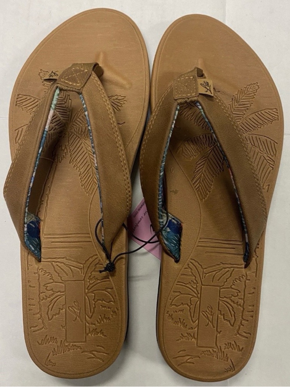 Lia Comfort Tropical Beach Flip Flop Women's Sandals Sizes 6 7 8 9 10 11